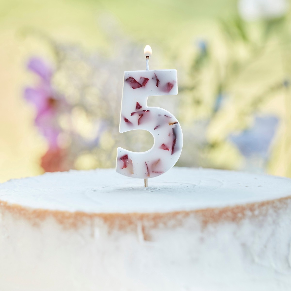 Pressed Petal Number 5 Birthday Cake Candle - Default Title