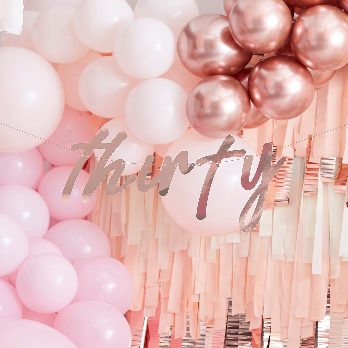 30th Rose Gold Happy Birthday Banner Bunting- 5 Inner Pack - Default Title