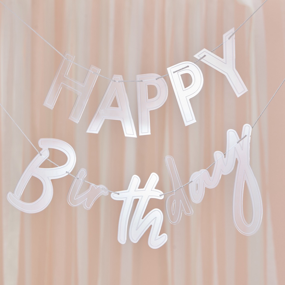 Acrylic Happy Birthday Bunting- 5 Inner Pack - Default Title