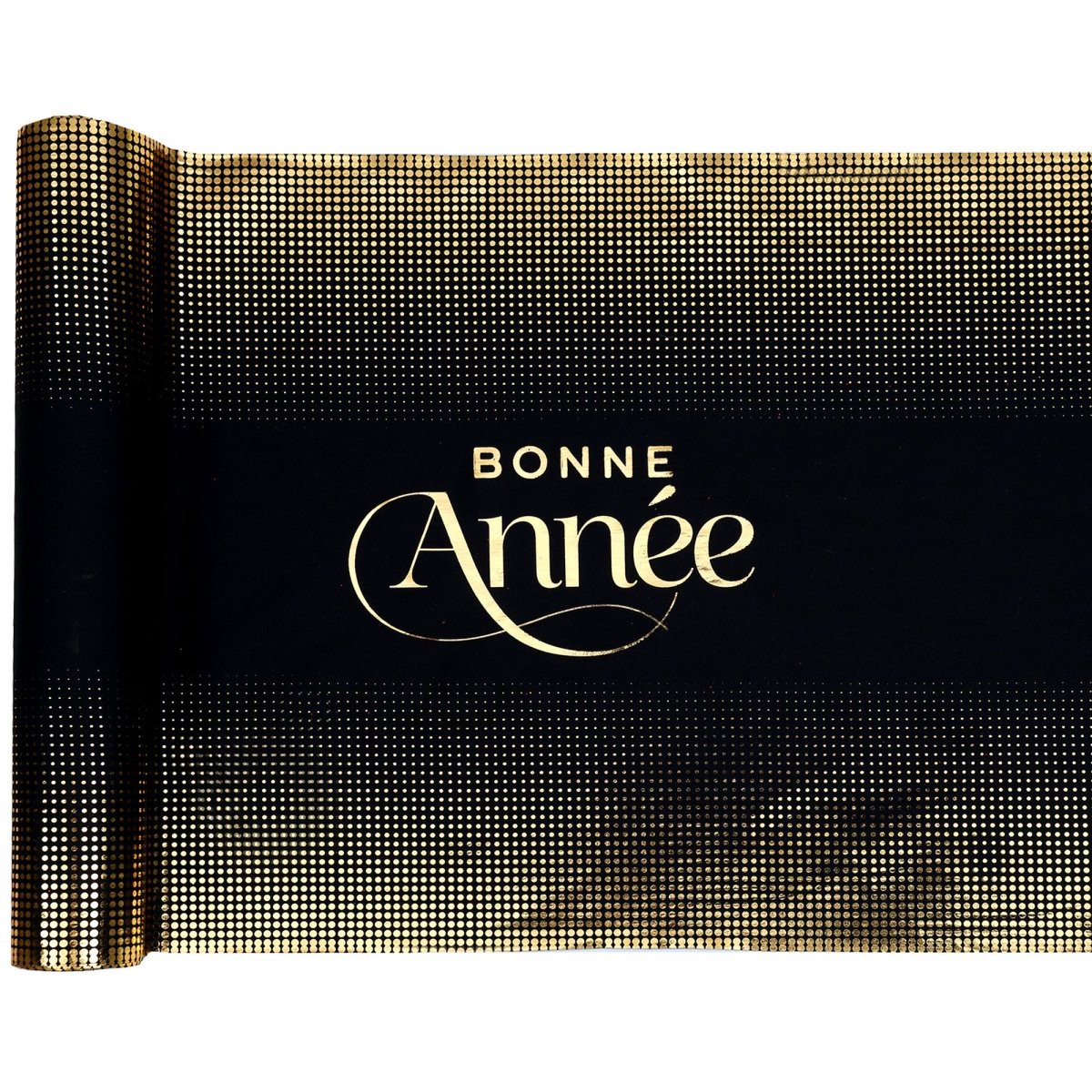 Black and Gold "Bonne Anne" Table Runner, 11 Inches, 1 Count - Default Title