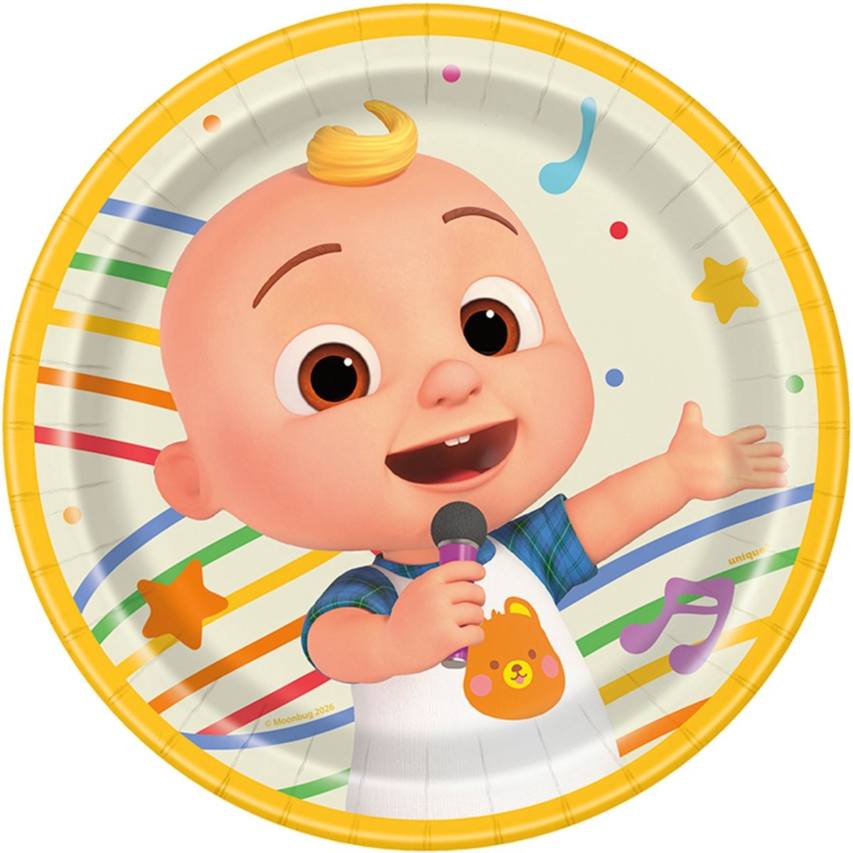 Cocomelon Birthday Party Small Round Dessert Paper Plates, 7 Inches, 8 Count - Default Title