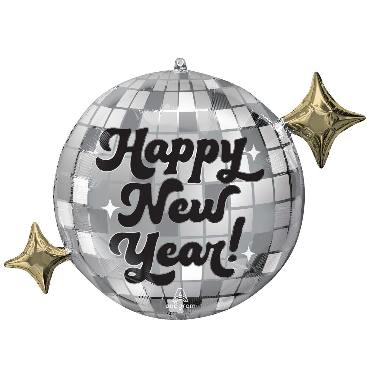Disco Glamour "Happy New Year!" Supershape Mylar Foil Balloon, 30 Inches, 1 Count - Default Title