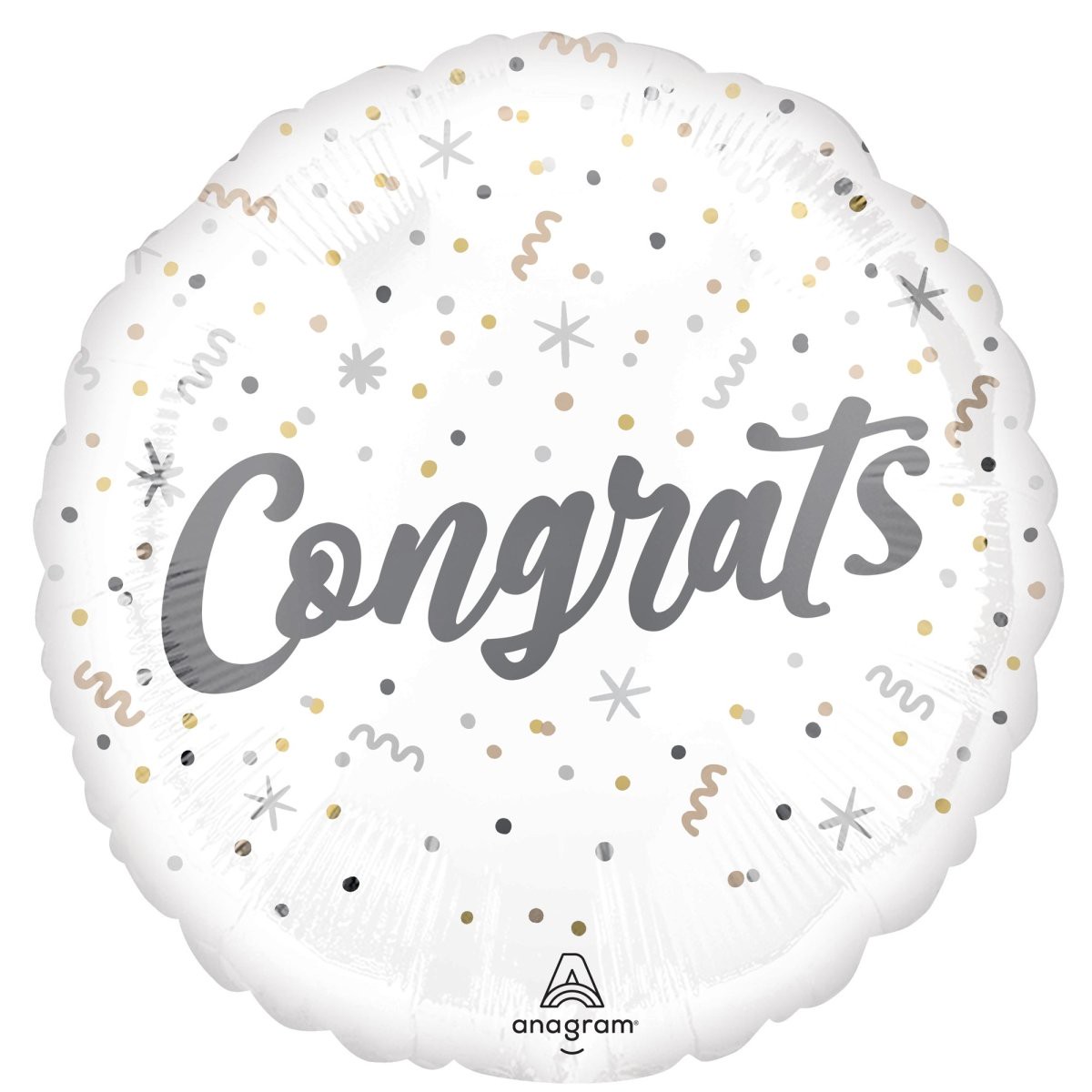 "Congrats" Round Mylar Foil Balloon, 18 Inches, 1 Count - Default Title
