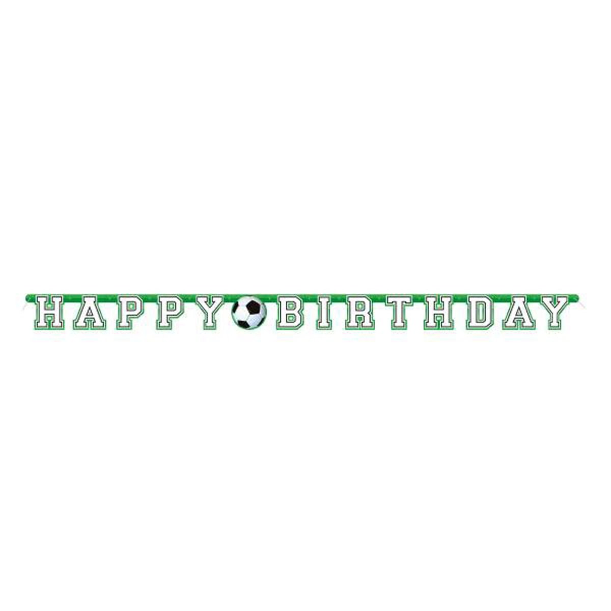 3D Soccer "Happy Birthday" Paper Jointed Banner, 84 Inches, 1 Count - Default Title