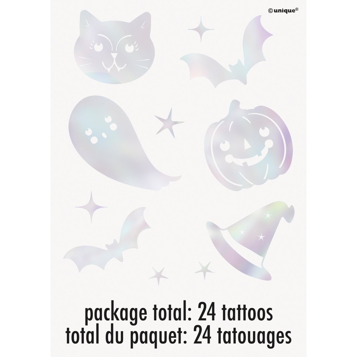 Adorable Halloween Iridescent Temporary Tattoos, 24 Count - Default Title