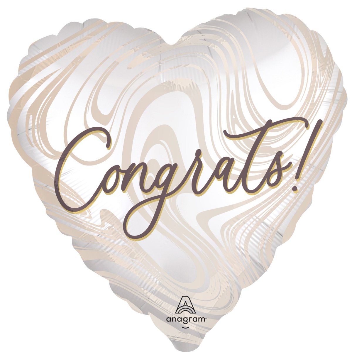 "Congrats!" Heart Supershape Foil Balloon, 28 Inches, 1 Count - Default Title