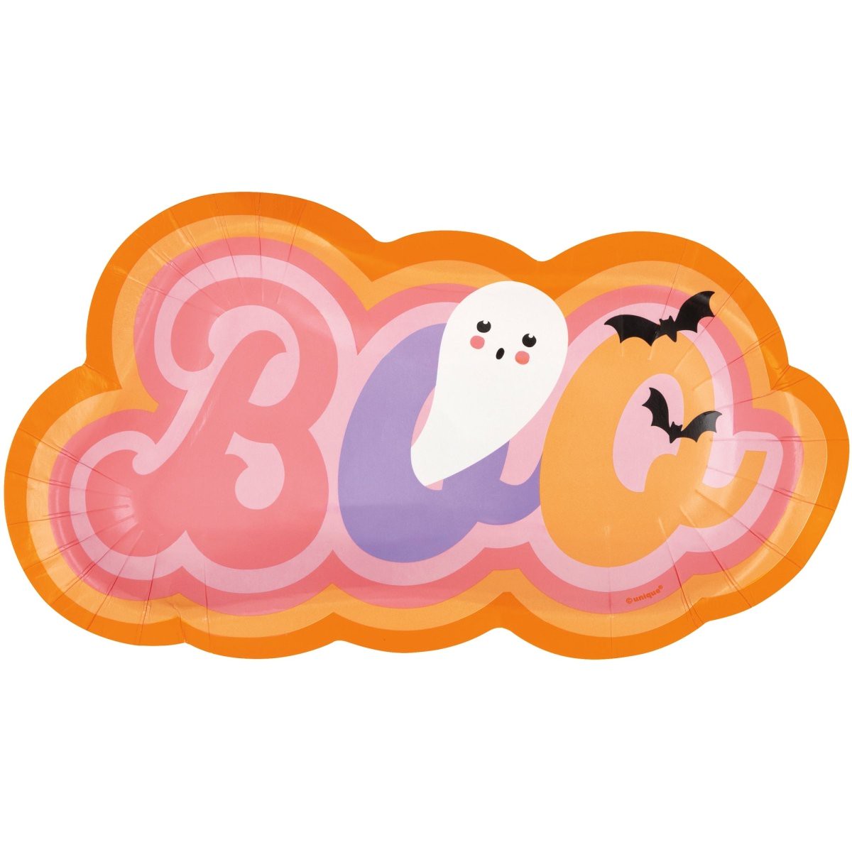 Adorable Halloween Boo Shaped Paper Plates, 8 Count - Default Title
