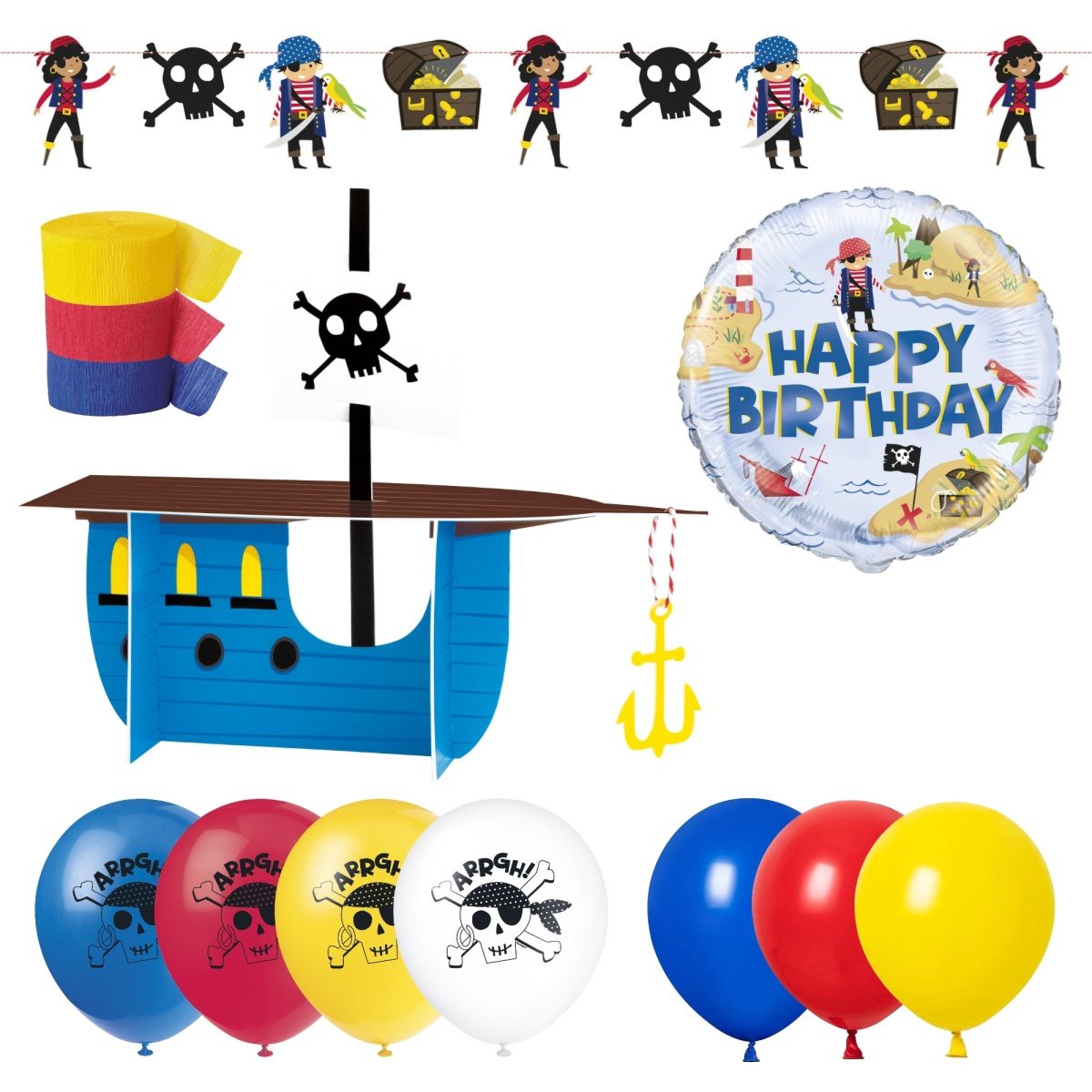 Ahoy Pirate Basic Decoration Party Supplies Kit - Default Title