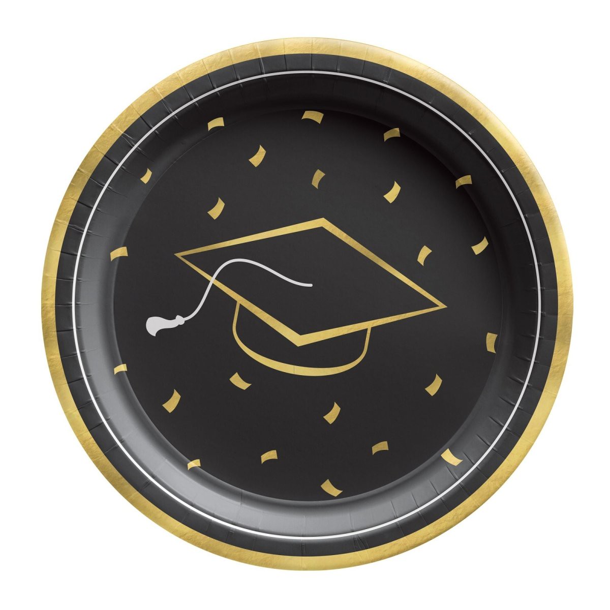 Class Dismissed Large Round Lunch Paper Plates, 9 Inches, 8 Count - Default Title