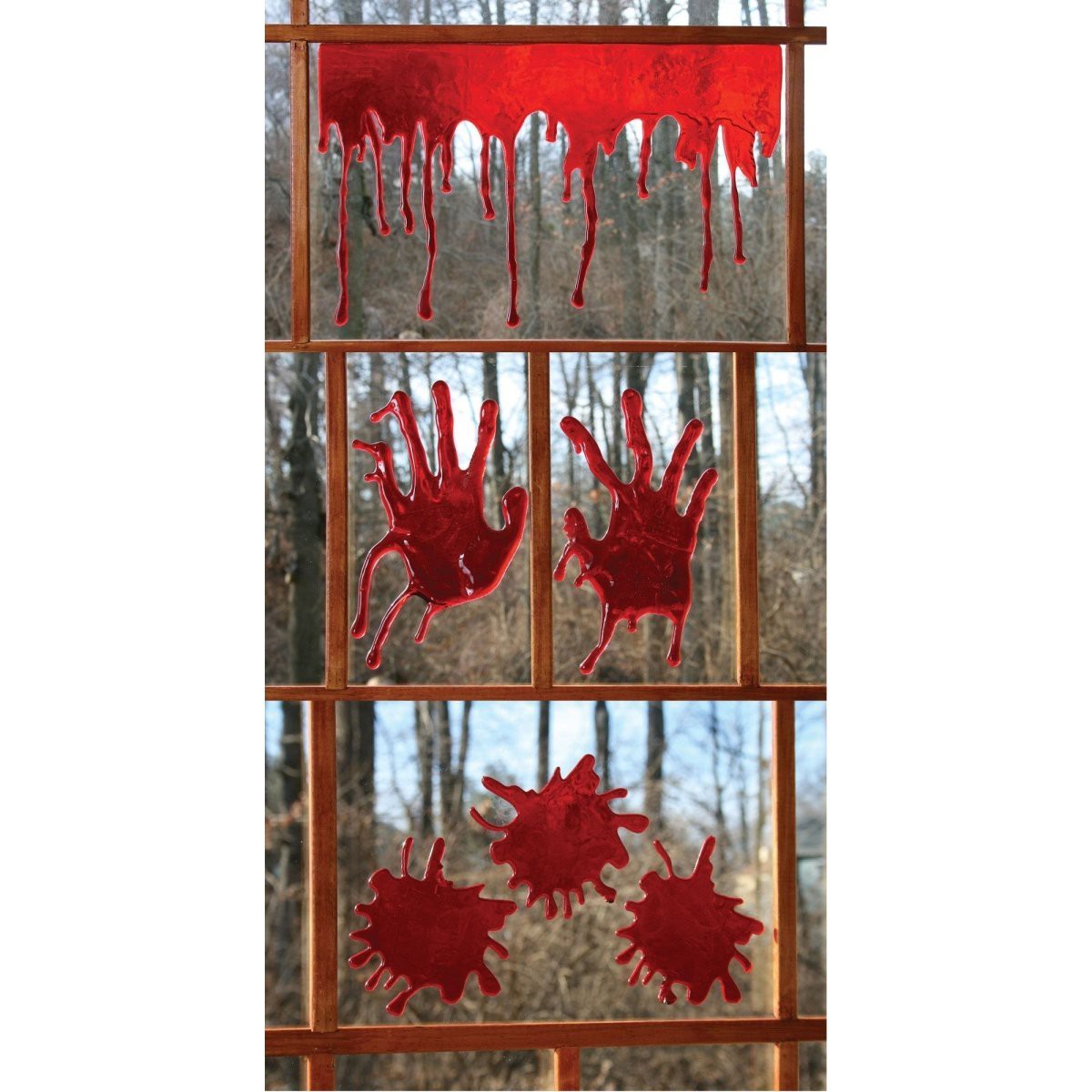 3-D Bloody Window Decor, 18 Inches, Assortment, 1 Count - Default Title