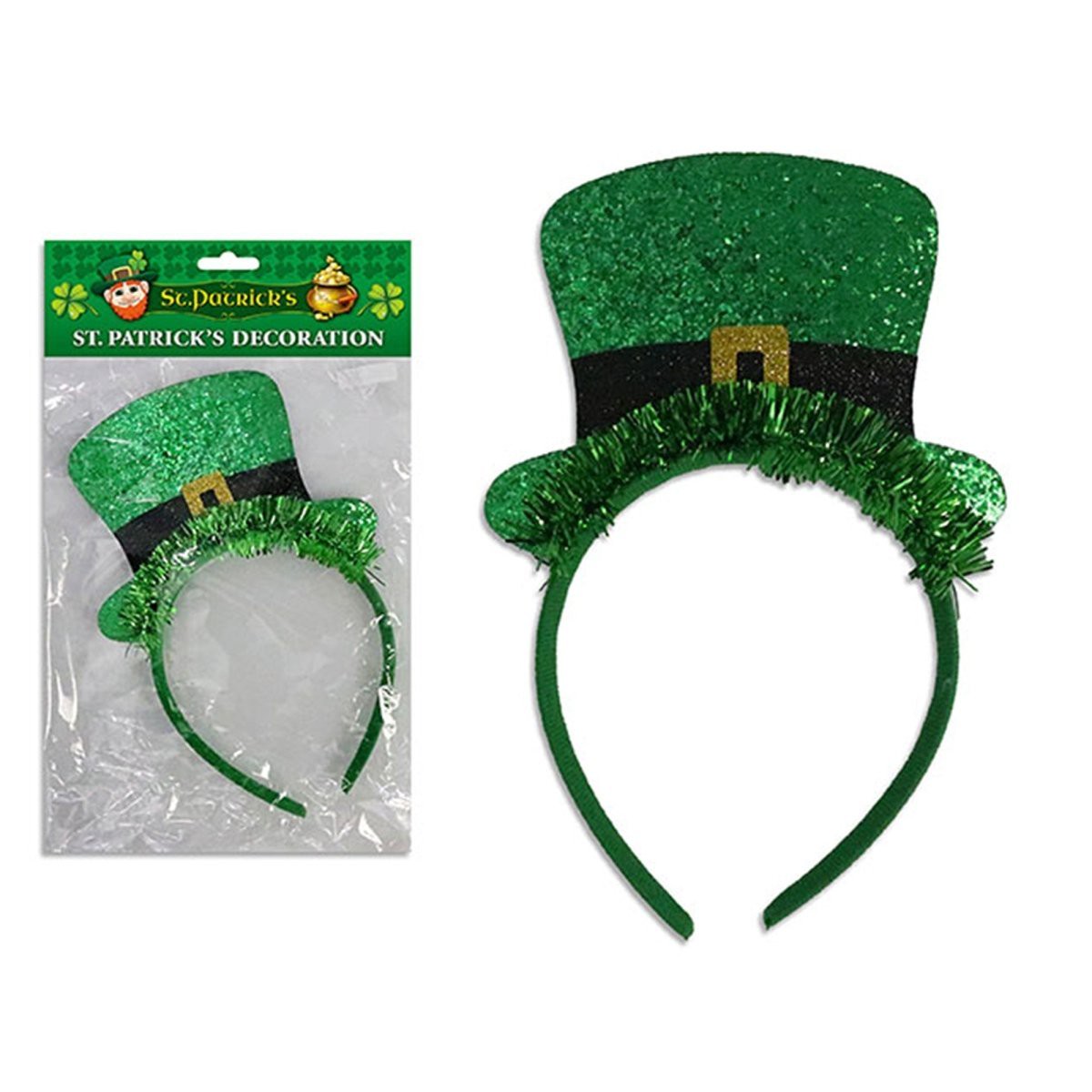 St-Patrick's Leprechaun Top Hat Headband, 1 Count - Default Title