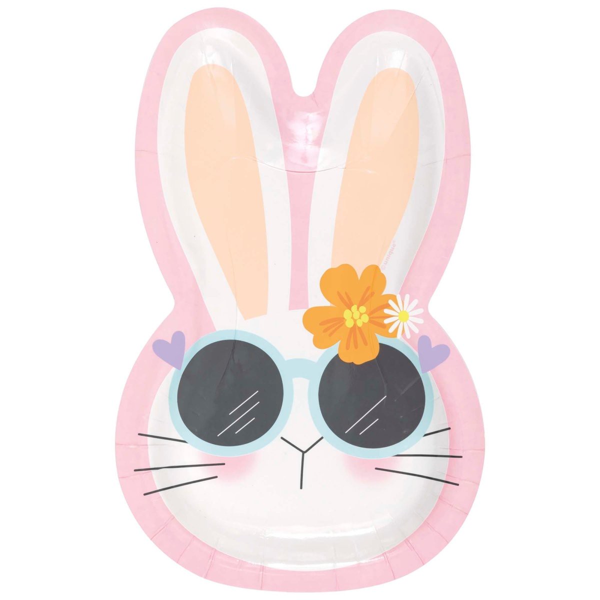 Cool Bunny Large Rabbit Head Shaped Lunch Paper Plates, 9 Inches, 8 Count - Default Title