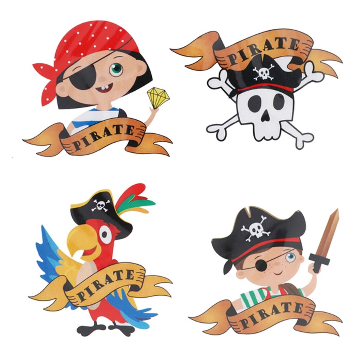 Ahoy Pirate Birthday Sticker Sheets, 16 Count - Default Title