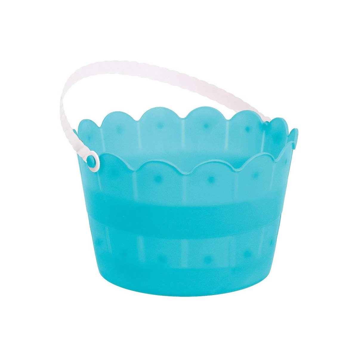 Blue Easter Plastic Scalloped Bucket, 6 x 8 Inches, 1 Count - Default Title