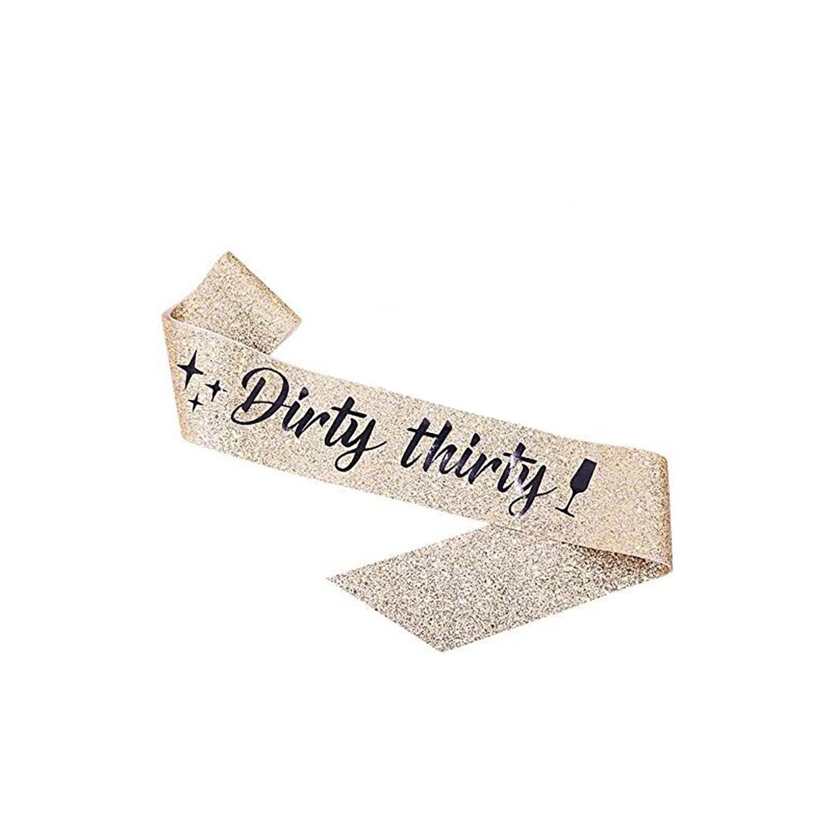 'Dirty Thirty'' Gold Glitter Sash, 1 Count - Default Title