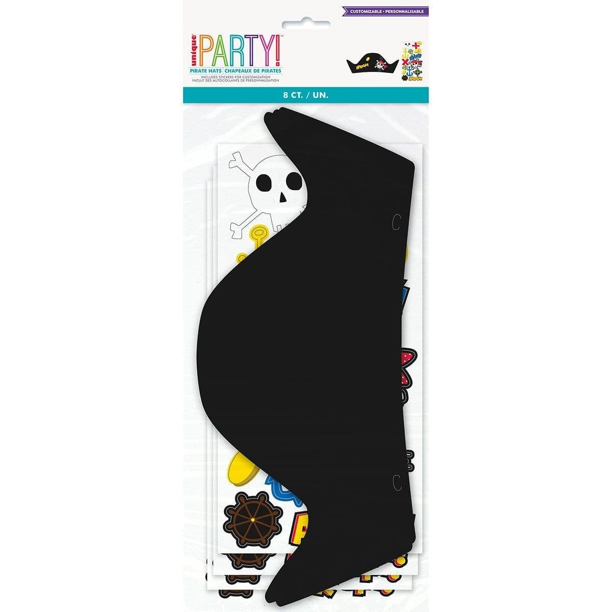 Ahoy Pirate Customizable Hats, 8 Count - Default Title