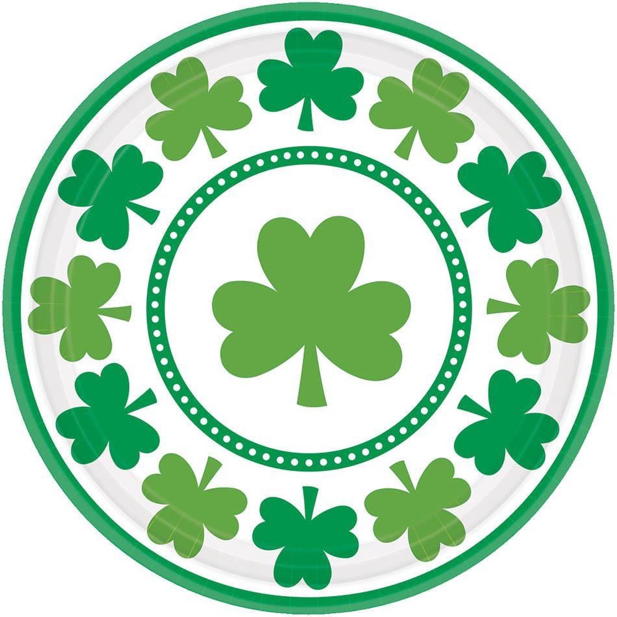 Lucky Shamrocks Dessert Plates 7 in. 8 Count - Default Title
