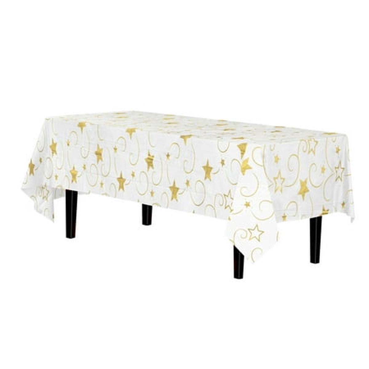 Gold Star Printed Plastic Table Covers | 6 Pack - Default Title