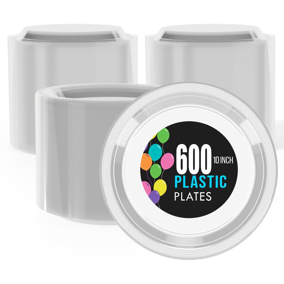 10 In. | Clear Plastic Plates | 600 Count - Default Title
