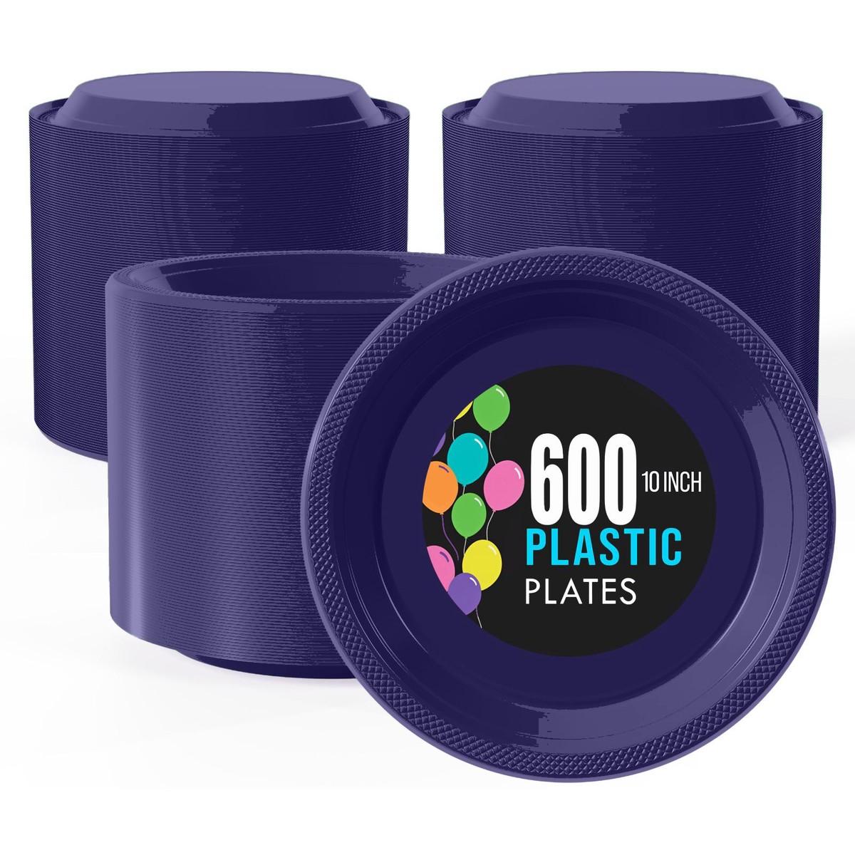 10 In. | Navy Plastic Plates | 600 Count - Default Title
