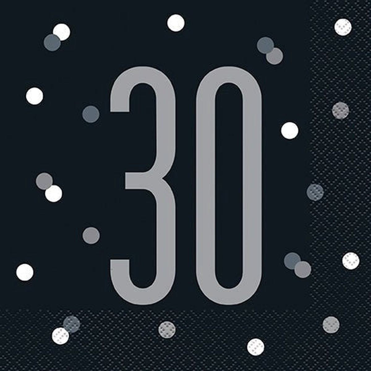 30th Birthday Black Lunch Napkins | 16ct - Default Title