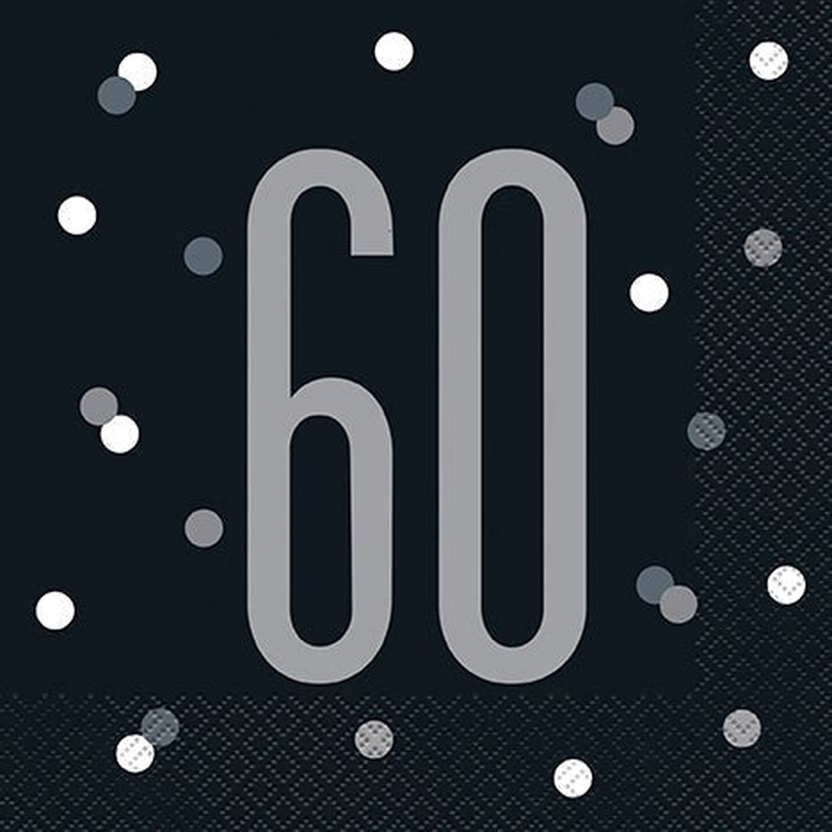 60th Birthday Black Lunch Napkins | 16ct - Default Title
