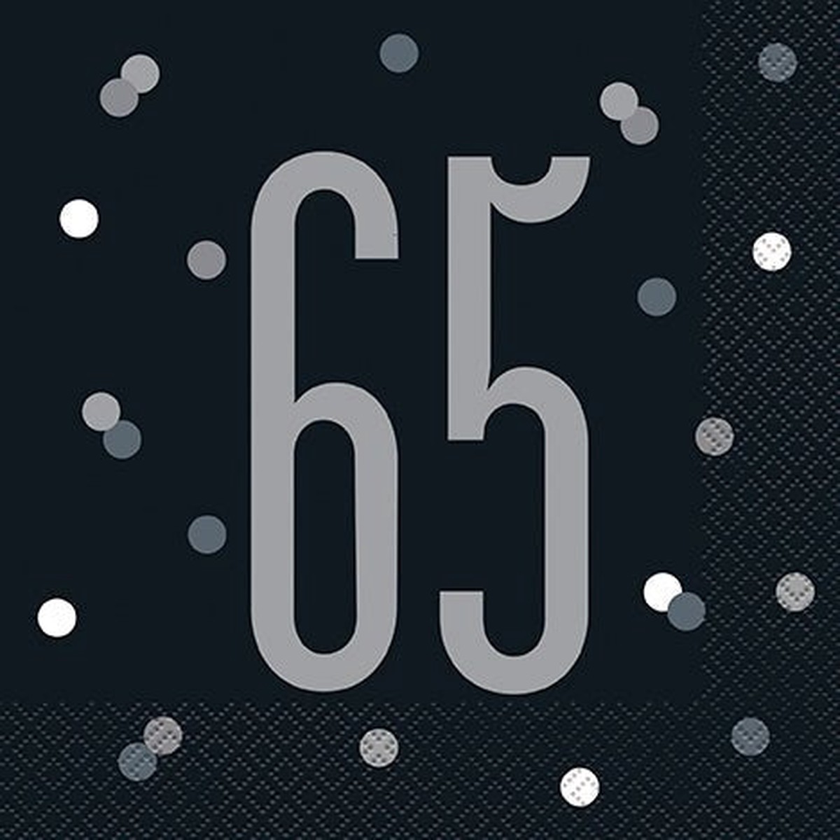 65th Birthday Black Lunch Napkins | 16ct - Default Title